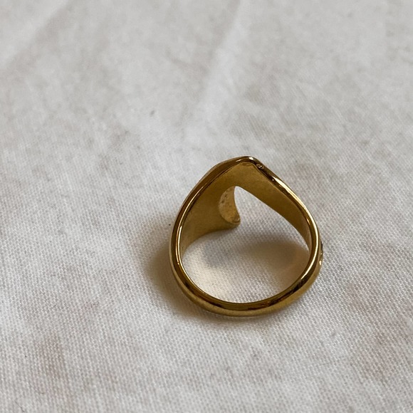 VTG Gold Wave CZ Diamond Stacker Ring - Picture 4 of 5